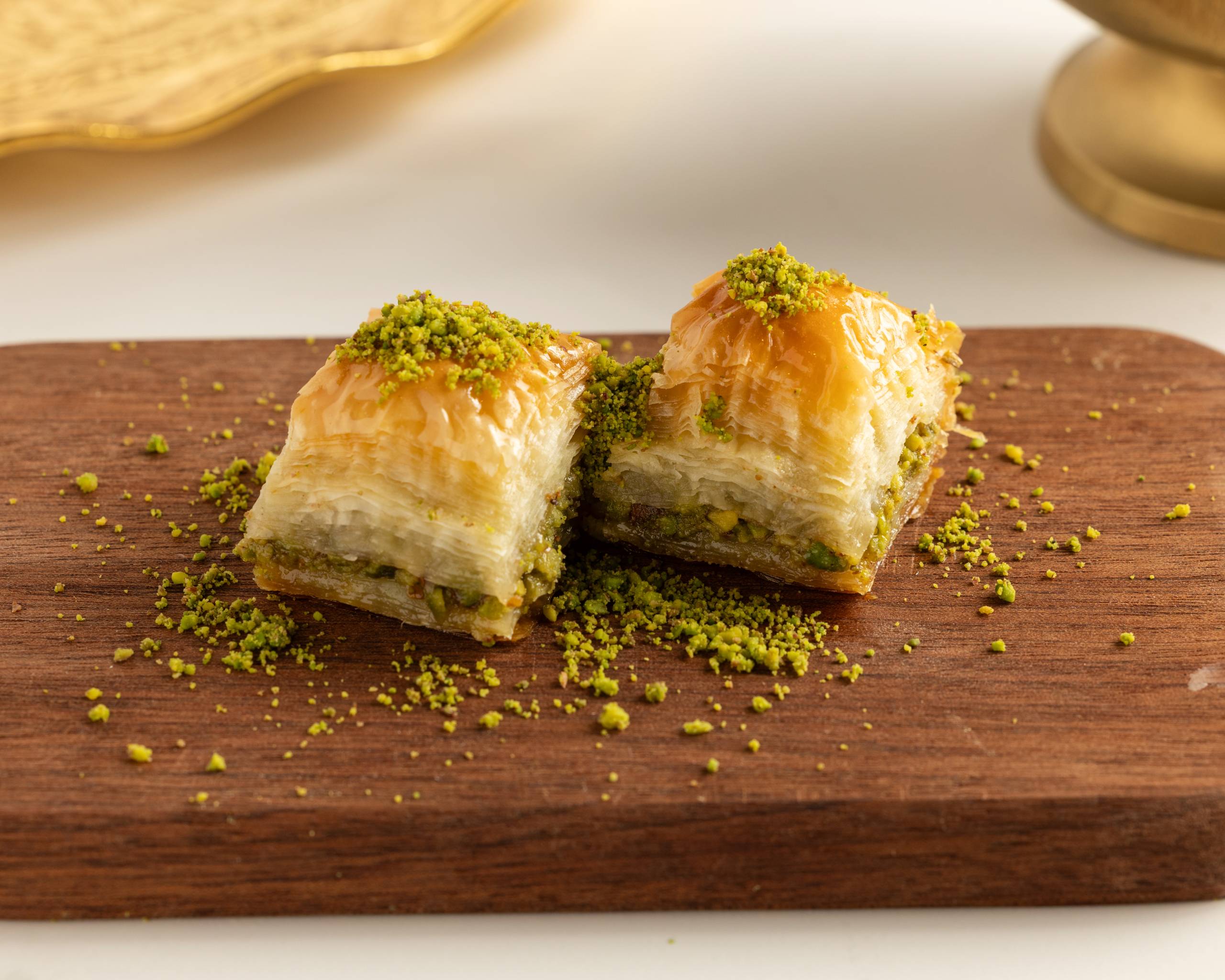 Pistachio Turkish baklava served at Helvaci Ali Vaughan